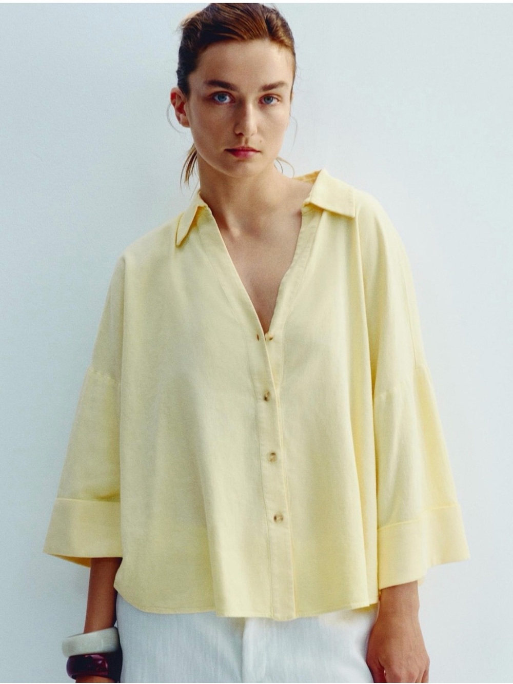 Zara linen blend shirt size M